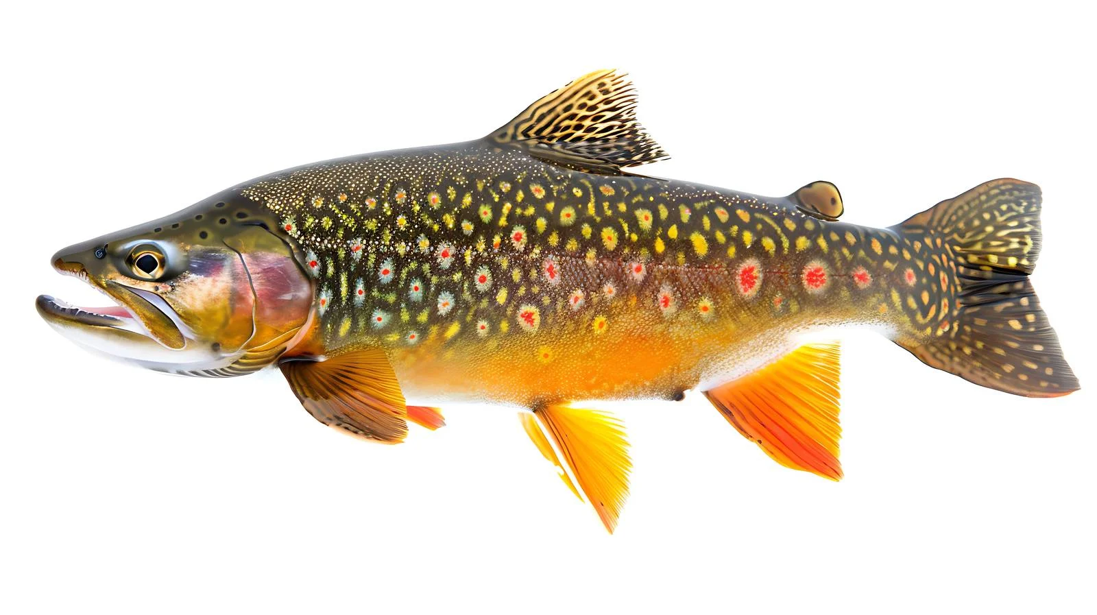 Vibrant Brook Trout on White Background — free download from Dotvec
