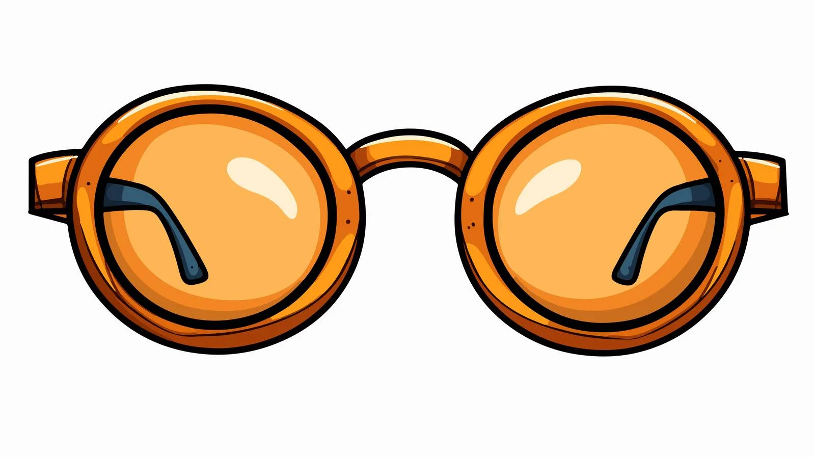 Spectacles Vector Round Sticker Illustration — free download from Dotvec