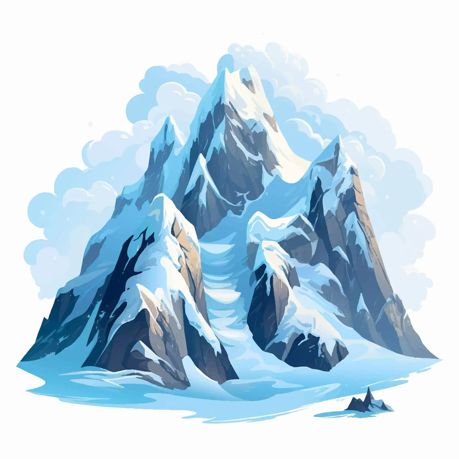 Mountain Landscape with Snow-Capped Peaks — free download from Dotvec