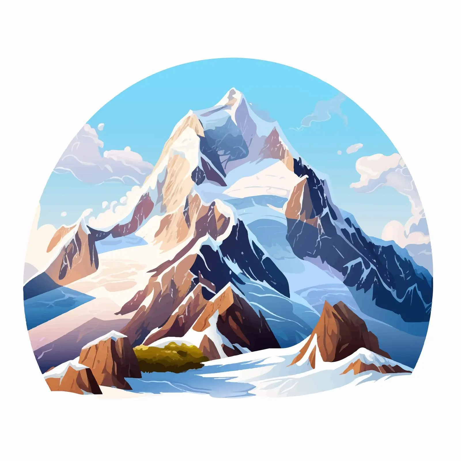 Majestic Mountain Landscape with Snow-Capped Peaks — free download from Dotvec