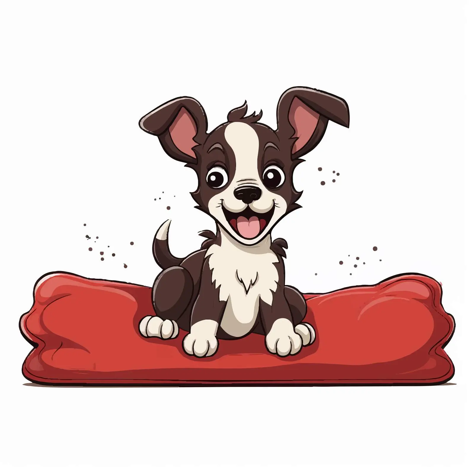 Dog on Cushion with Speech Bubble Vector Art — free download from Dotvec