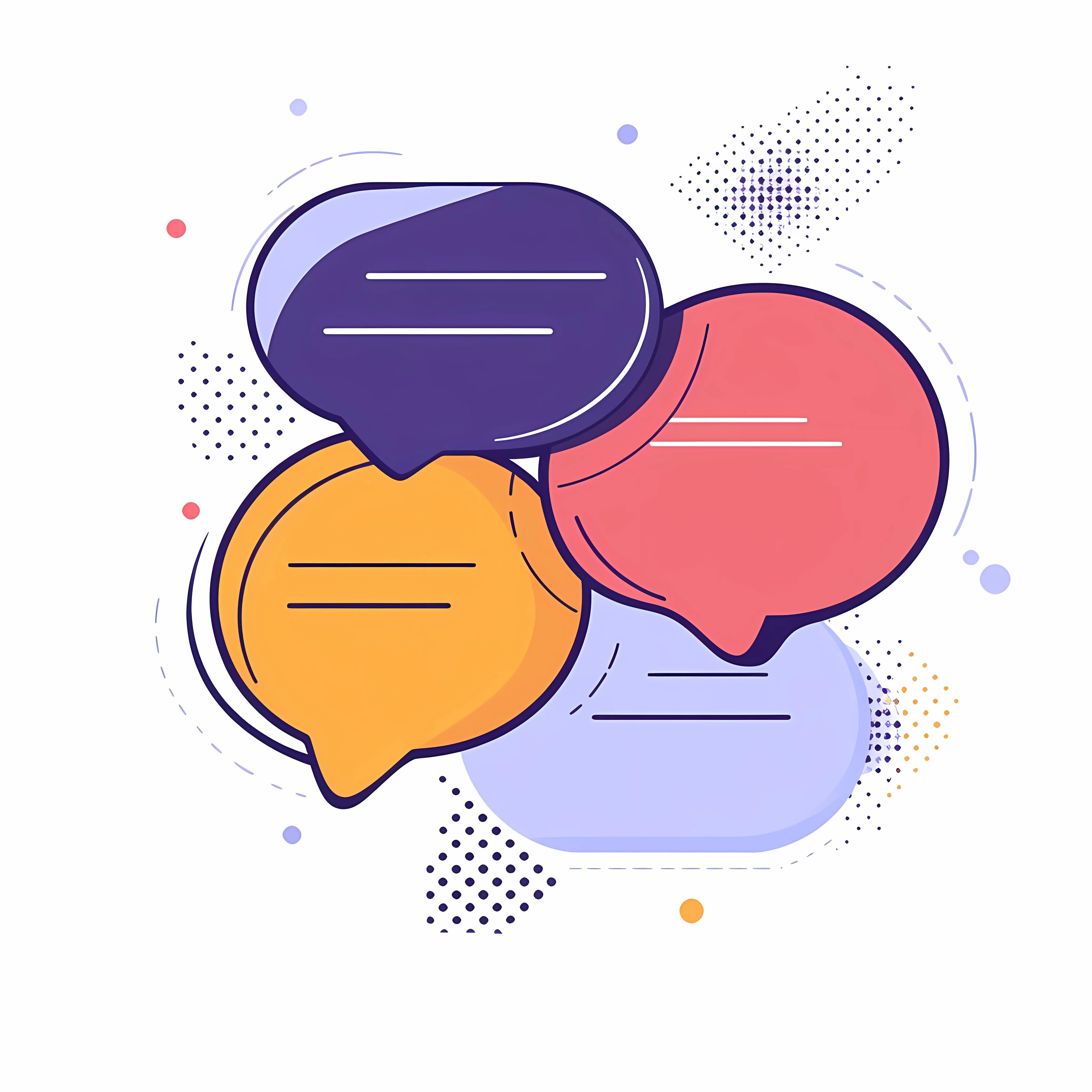 Flat Vector Illustration of Communication Speech Bubbles — free download from Dotvec