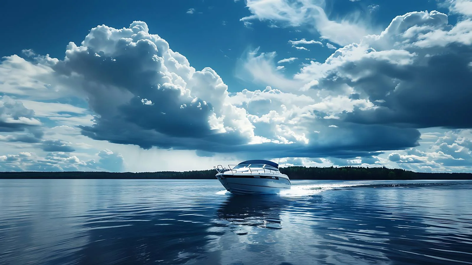 Recreational Speedboat Speeds Across Minnesota Lake — free download from Dotvec