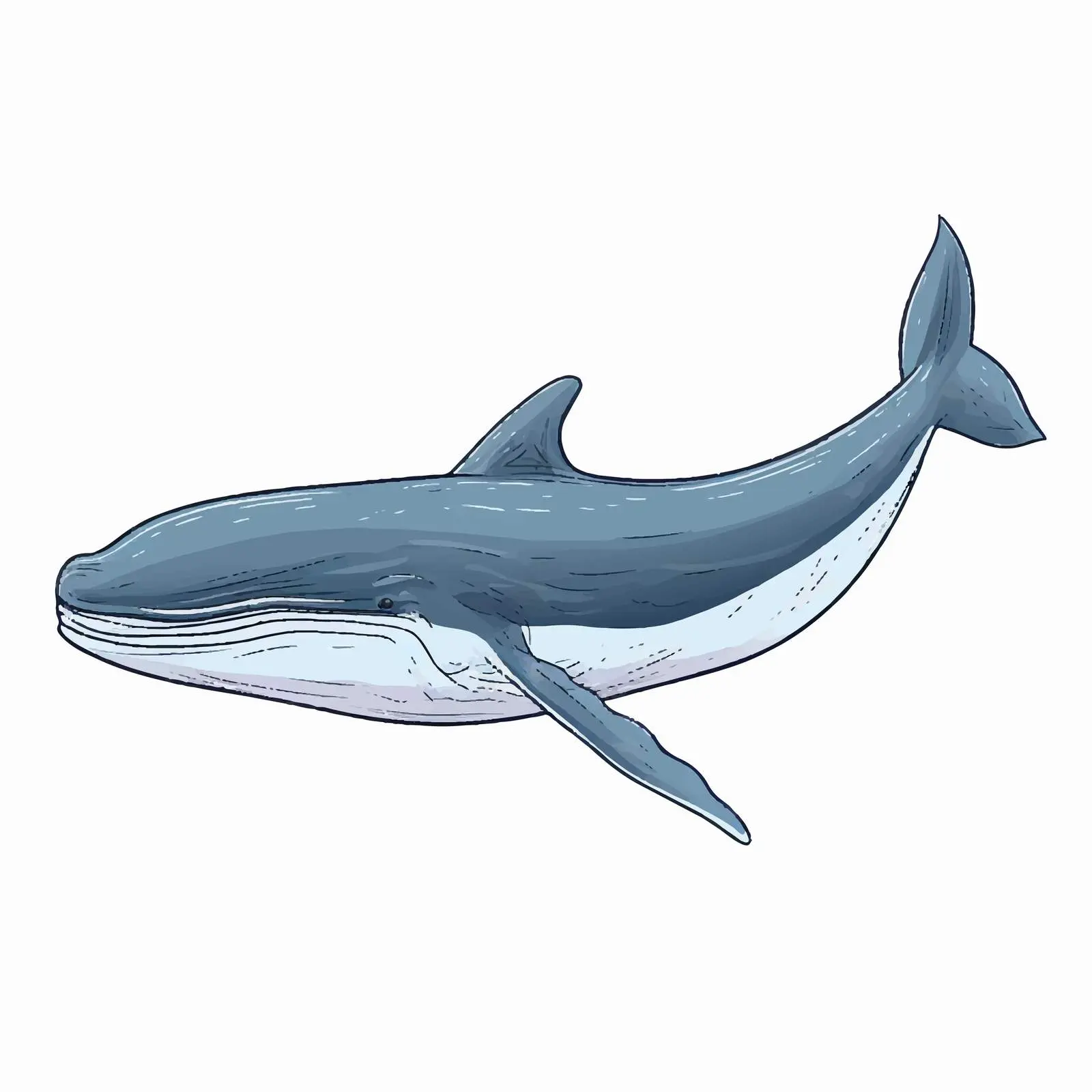 Sperm Whale Line Vector Illustration on White Background — free download from Dotvec