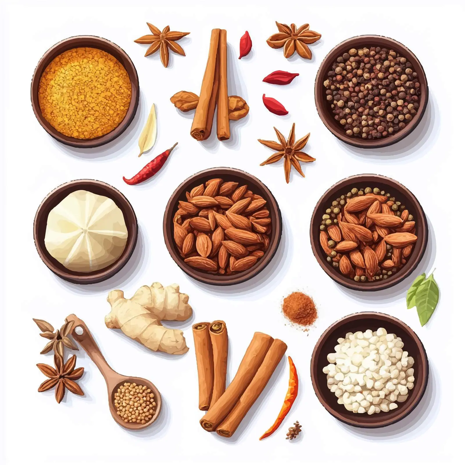 Vibrant Spices for Masala Tea Vector Design — free download from Dotvec