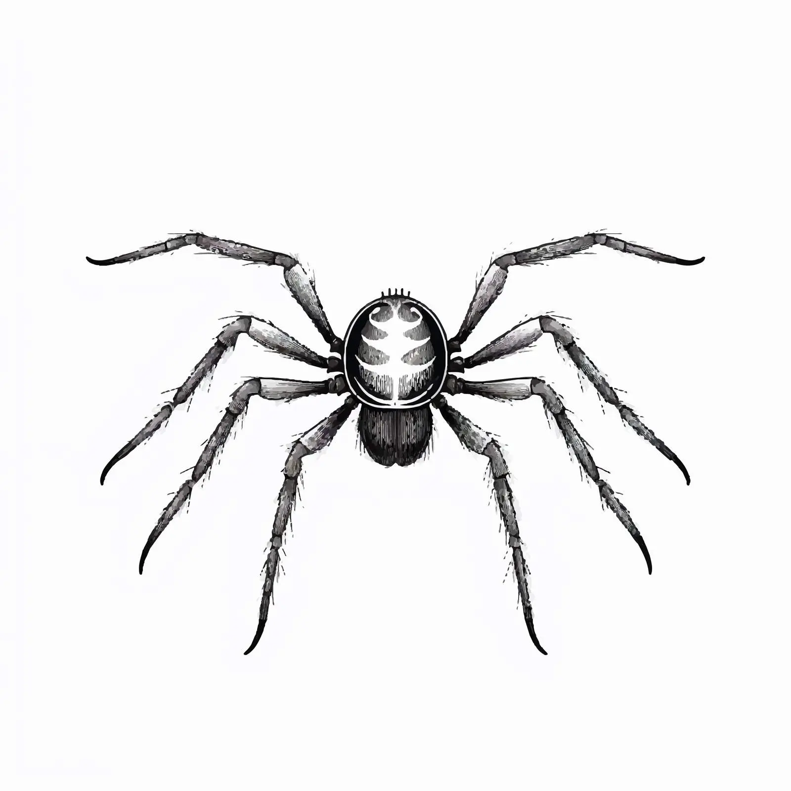 Spider Line Vector Illustration on White Background — free download from Dotvec