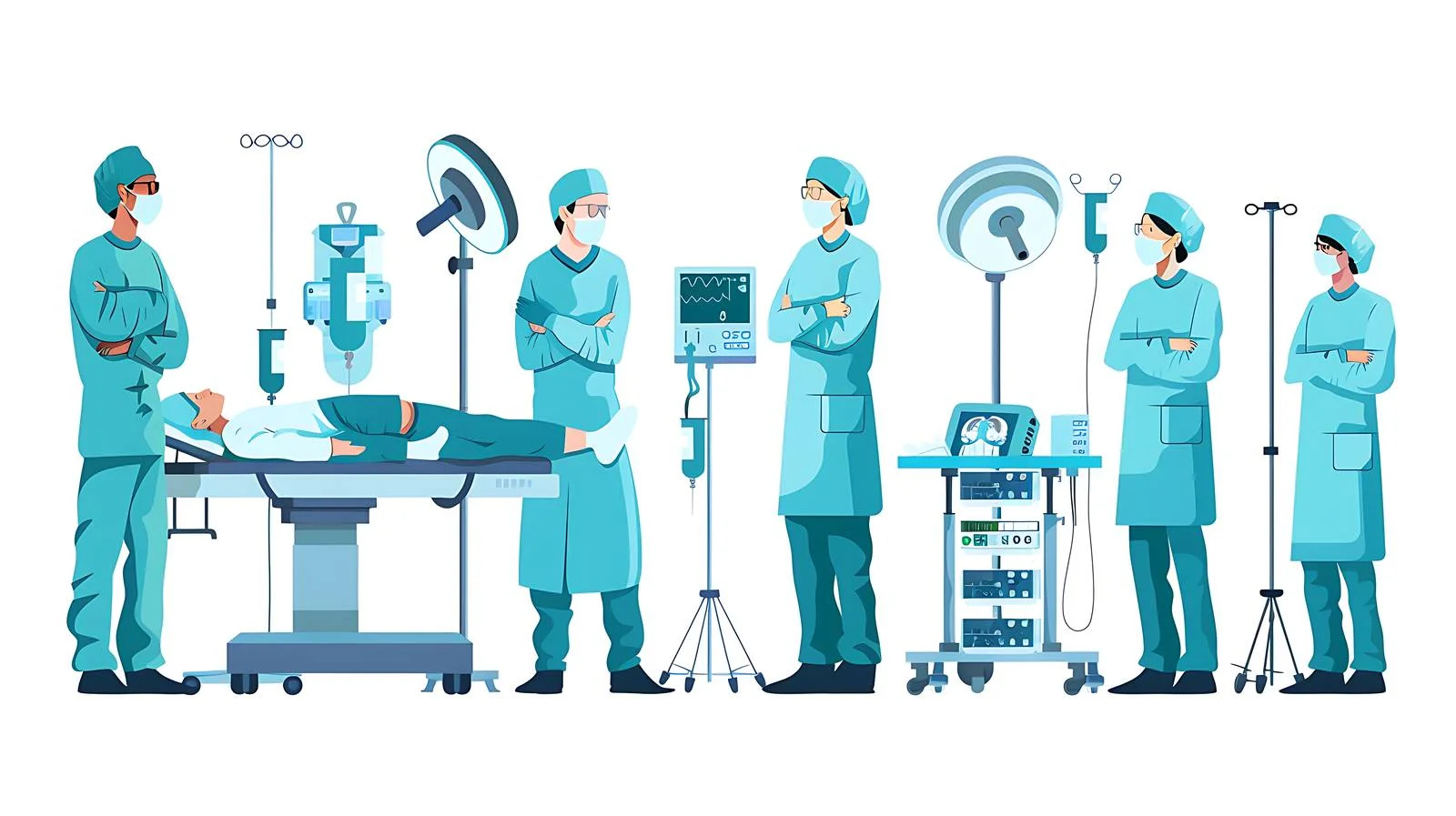 Spinal Surgery Team Operating Room Scene – free surgeons image from Dotvec