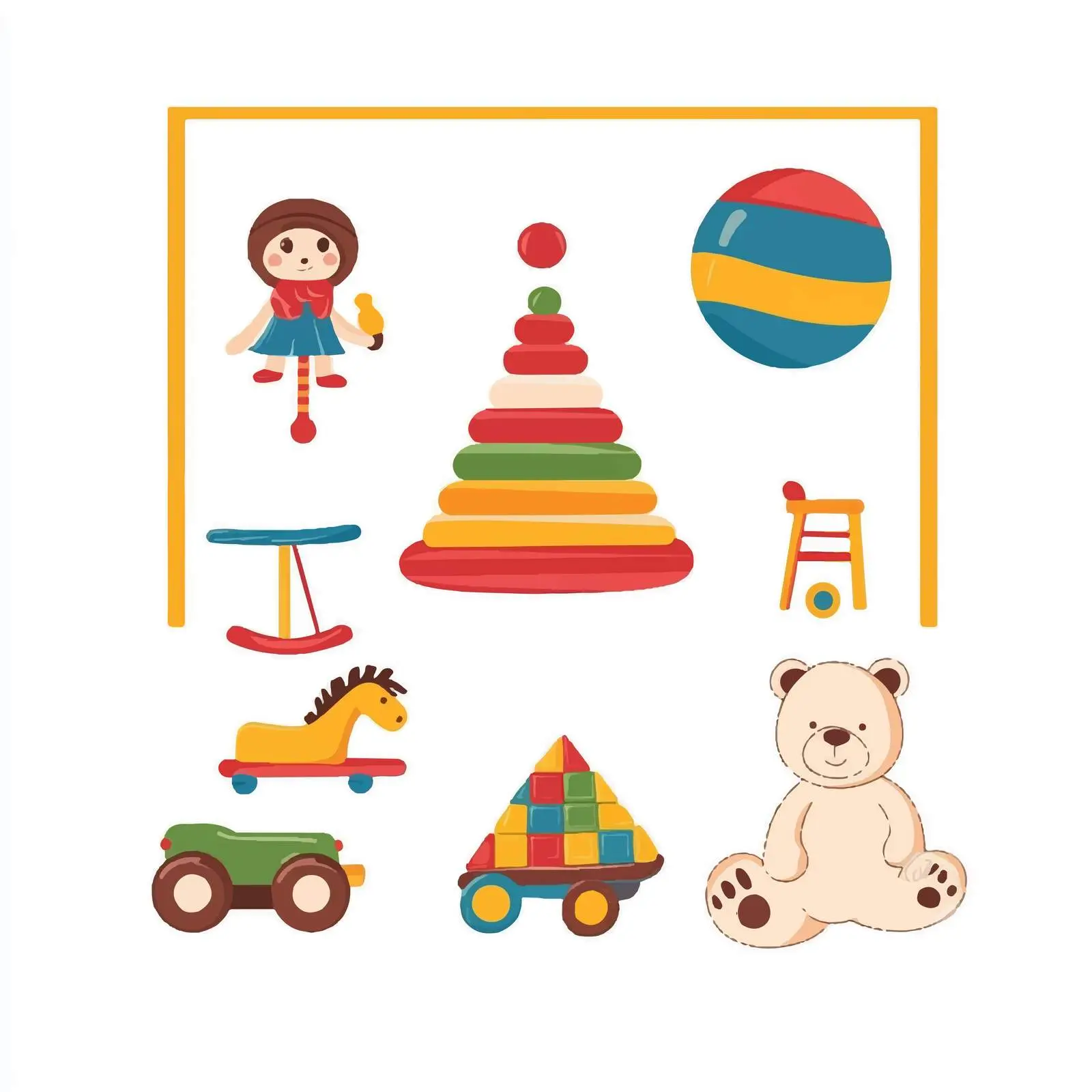 Small Inflatable Two-Colored Spinning Top Rocking Horse — free download from Dotvec