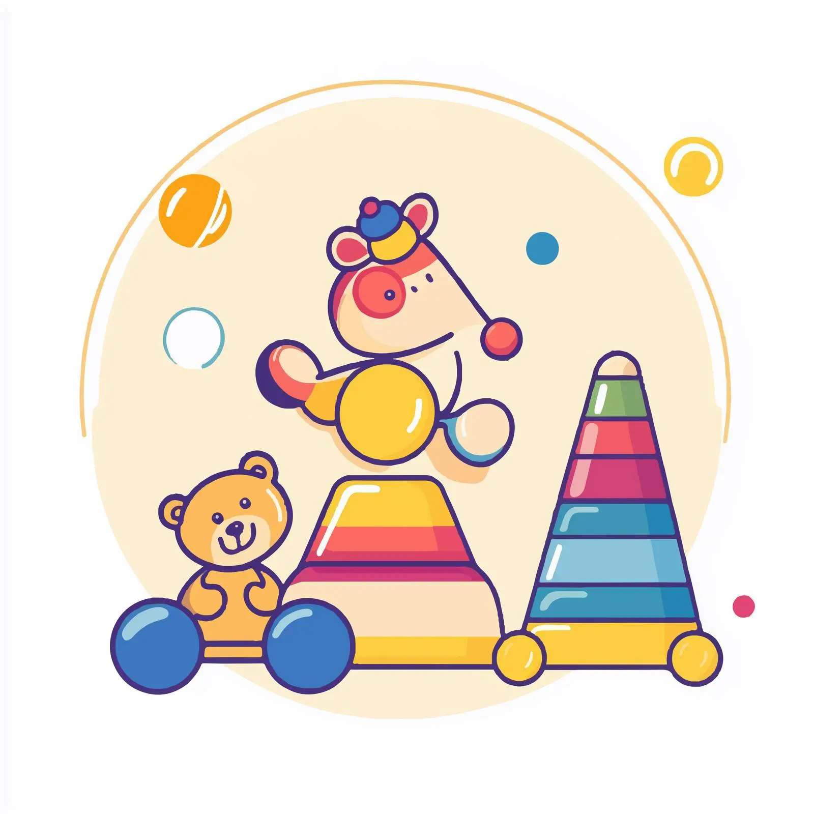 Two Colored Inflatable Spinning Top Rocking Horse — free download from Dotvec