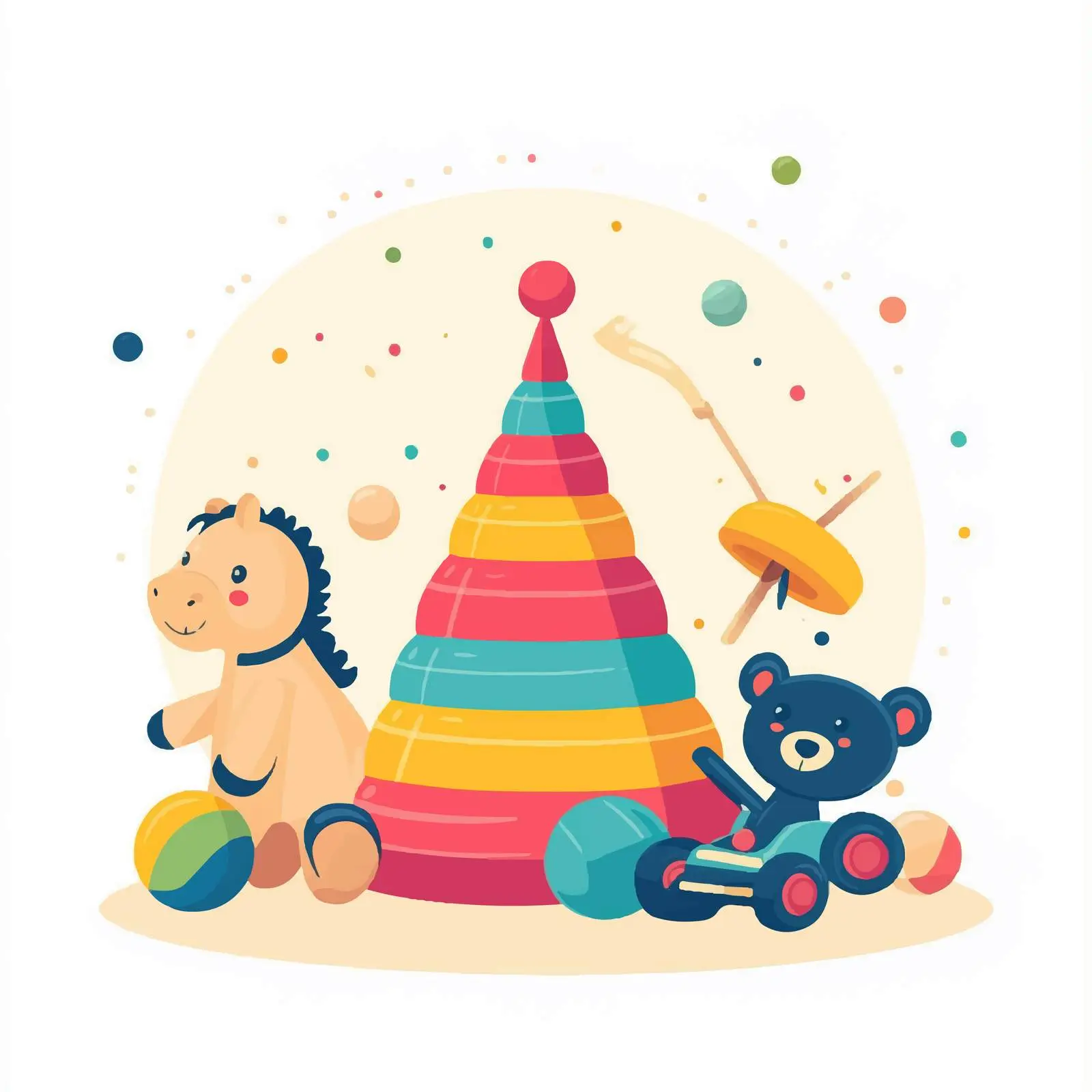 Two-Colored Inflatable Spinning Top Rocking Horse — free download from Dotvec