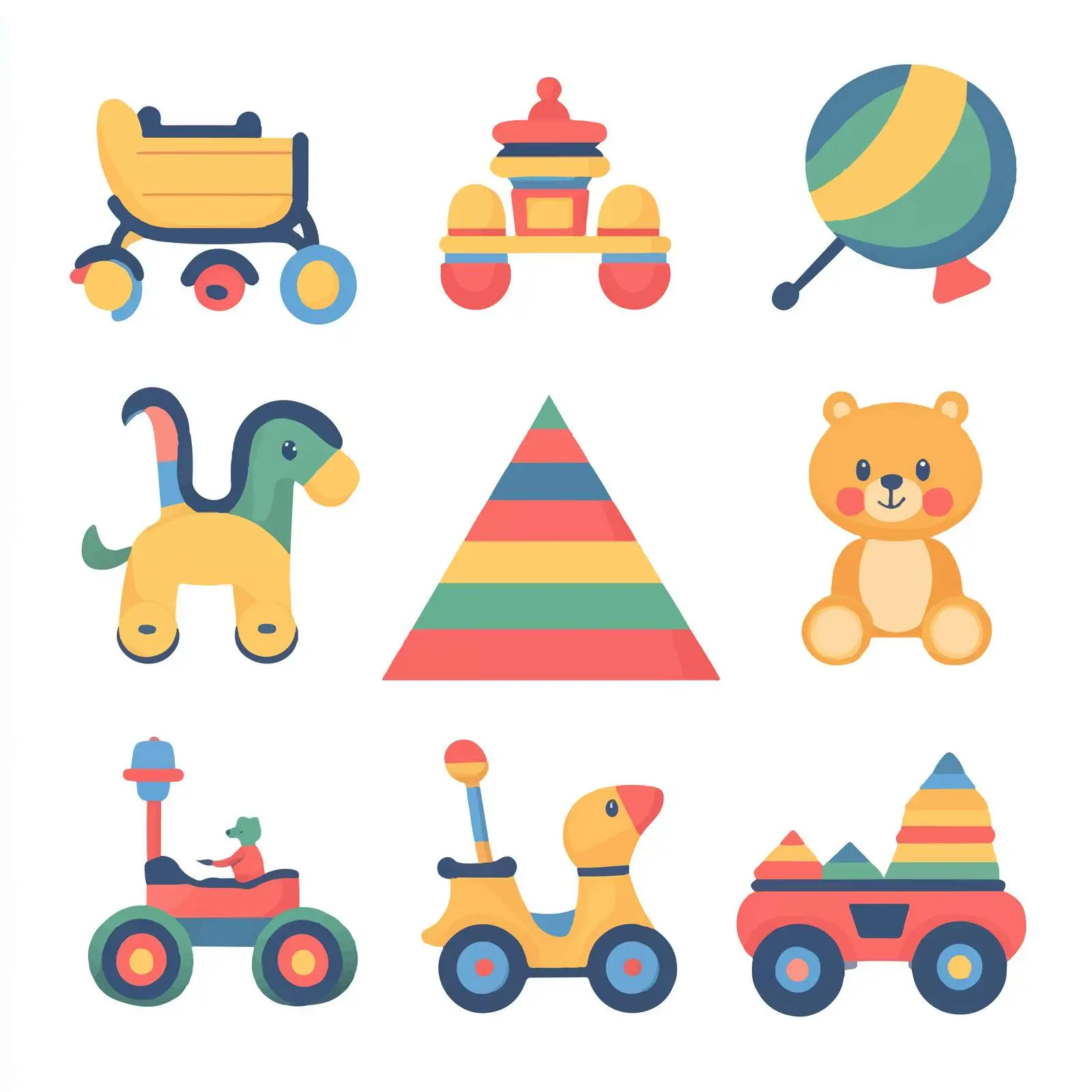 Small Two-Colored Inflatable Rocking Horse — free download from Dotvec