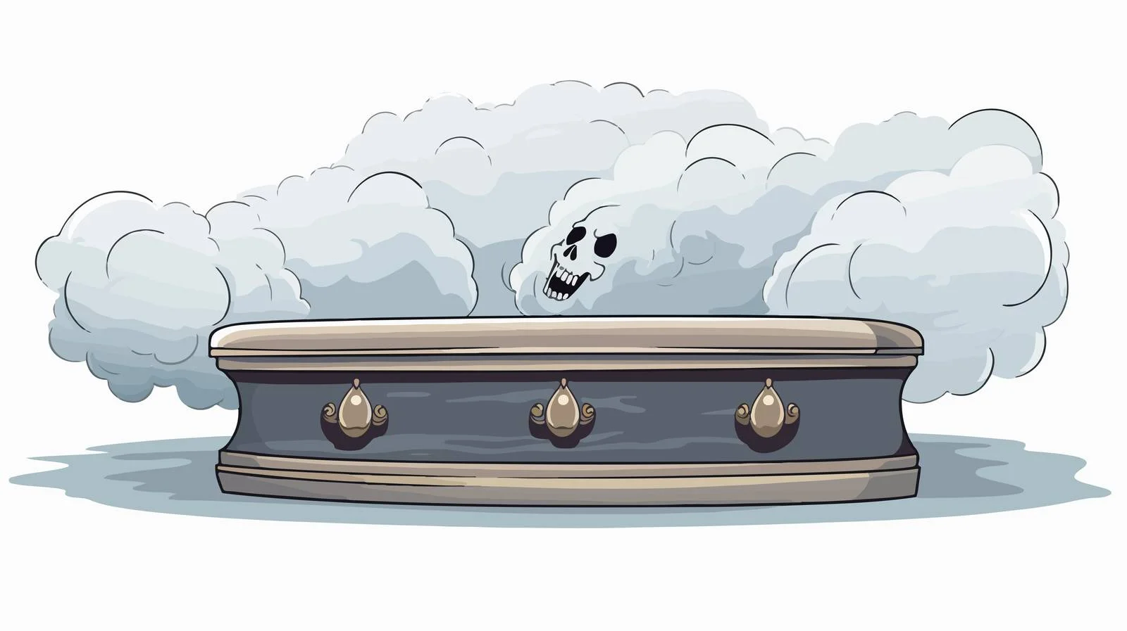 Spooky Cartoon Coffin Thought Bubble Illustration — free download from Dotvec