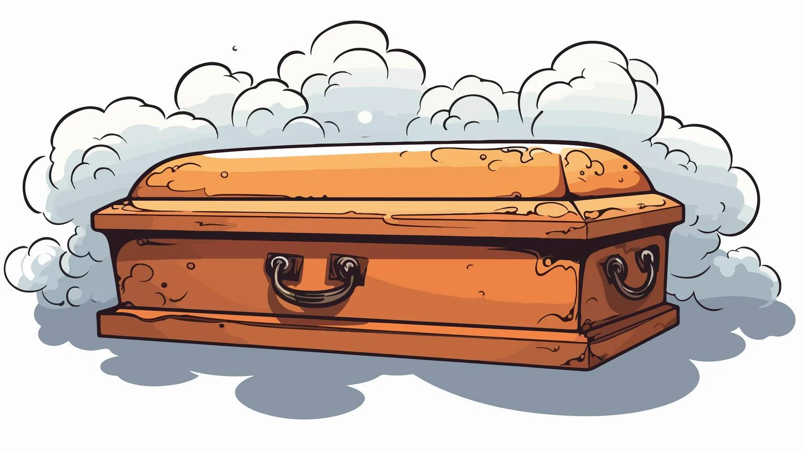 Spooky Cartoon Coffin with Thought Bubble — free download from Dotvec