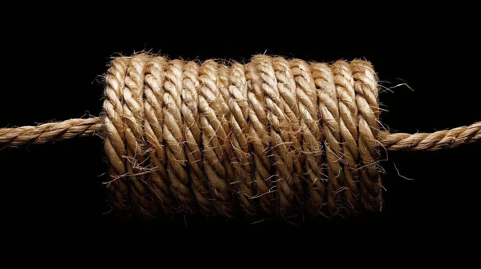 Natural Jute Rope Spool on Black Background — free download from Dotvec