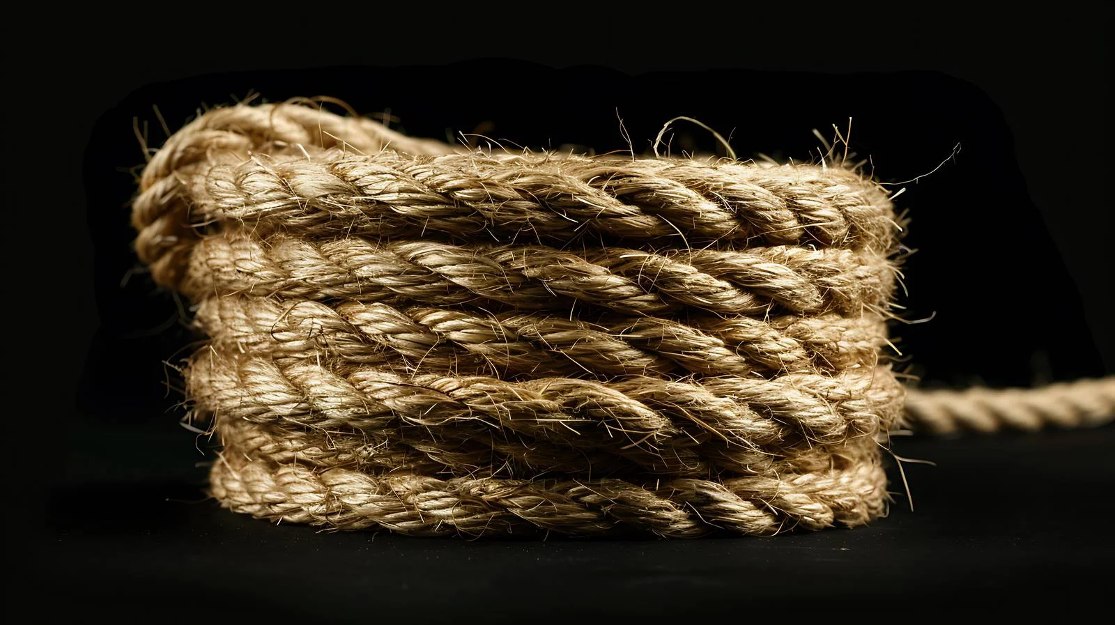 Natural Jute Rope on Black Background — free download from Dotvec