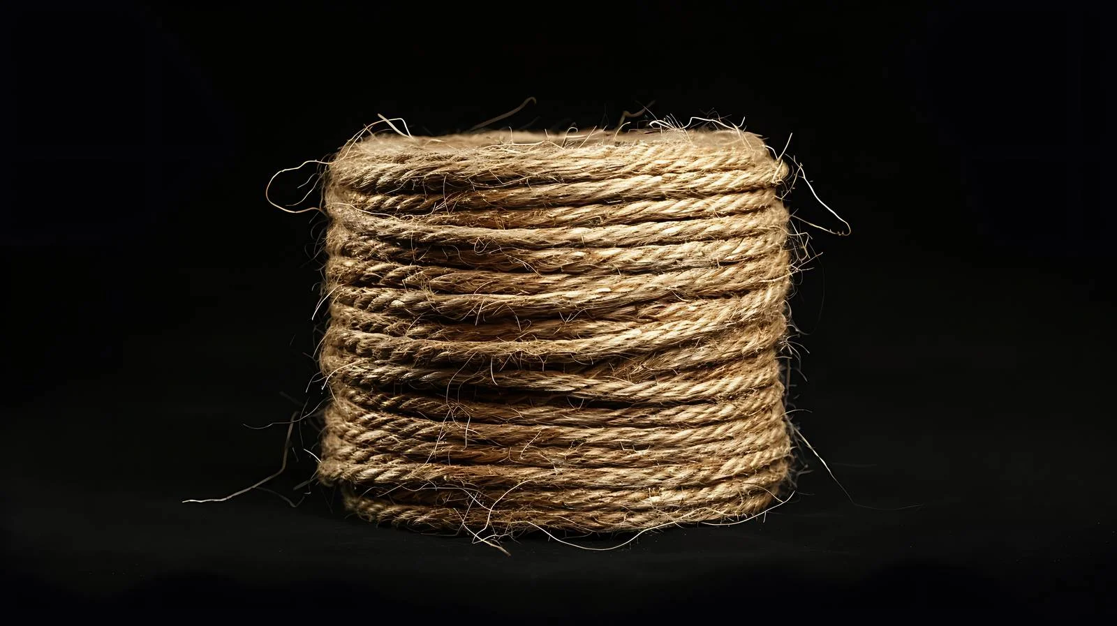 Natural Jute Rope Spool on Black Background — free download from Dotvec