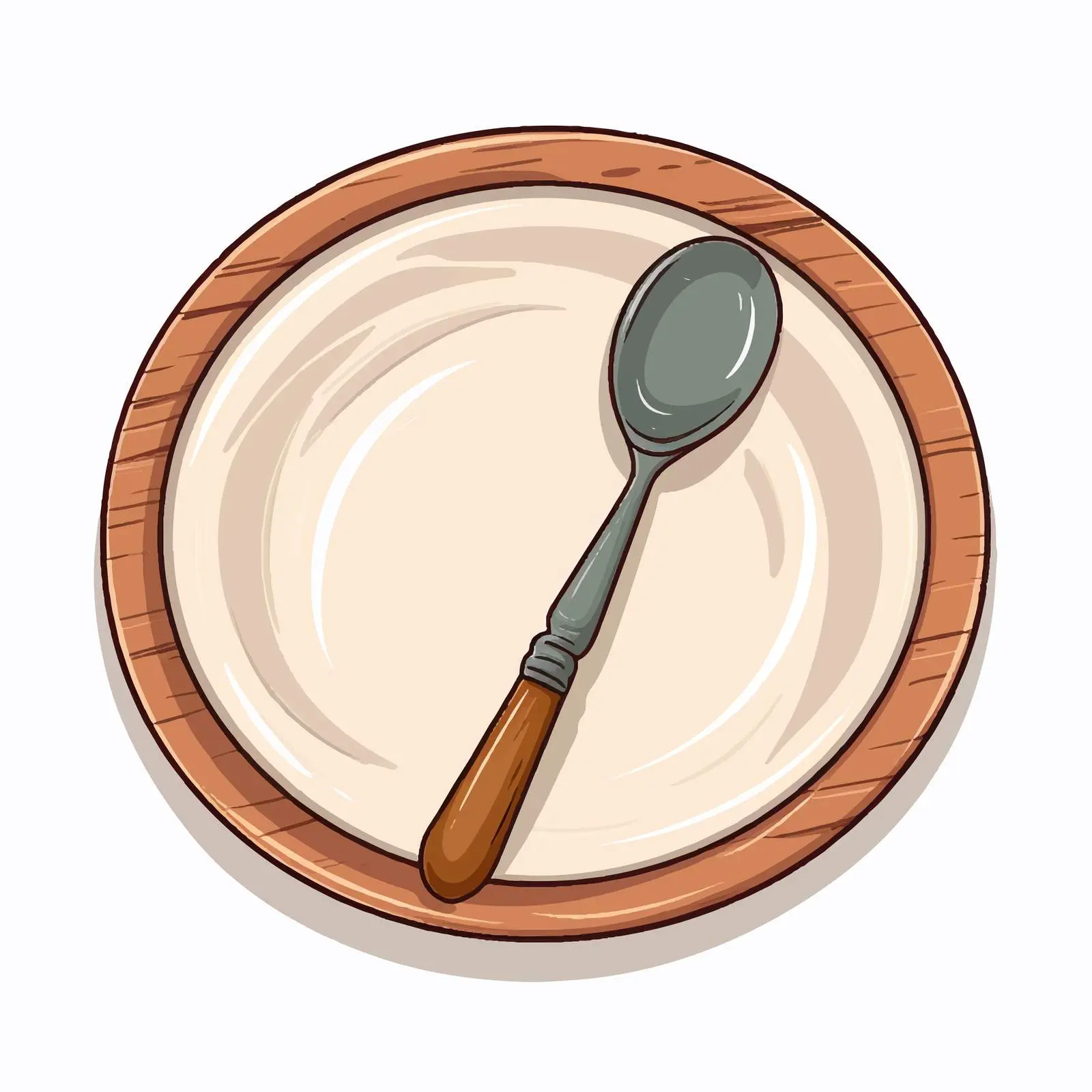 Spoon and Plate Vector Illustration on White Background — free download from Dotvec
