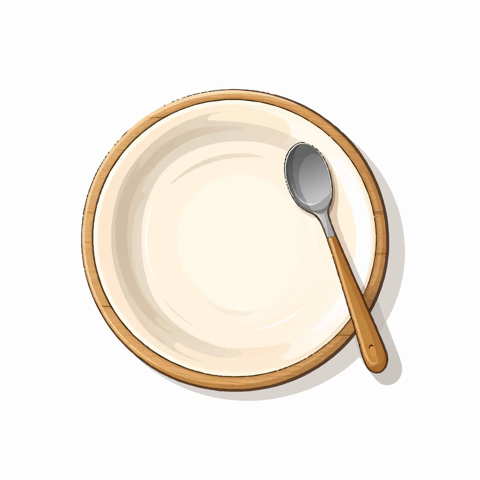 Spoon and Plate Vector Illustration on White Background — free download from Dotvec