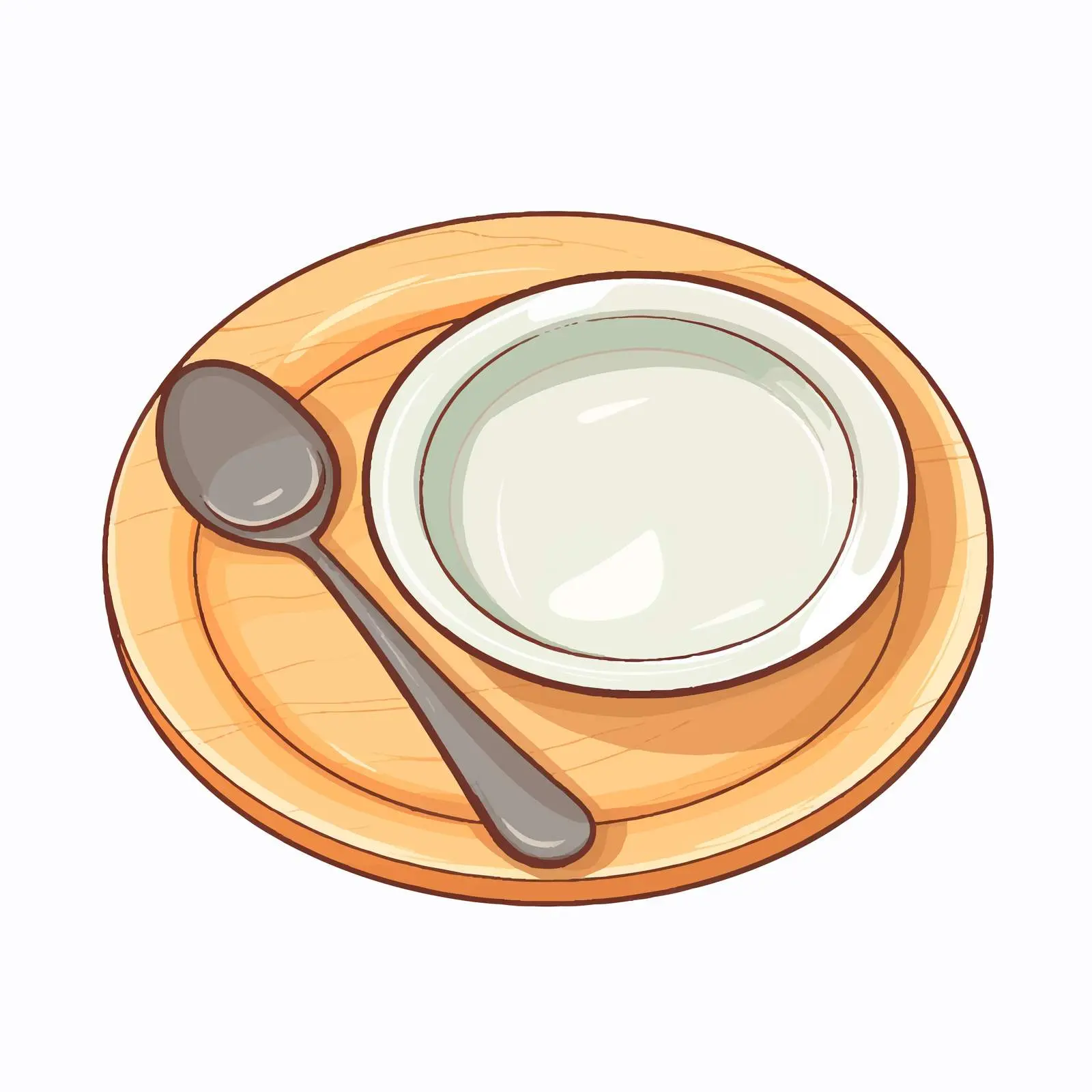 Spoon and Plate Vector Illustration on White Background — free download from Dotvec