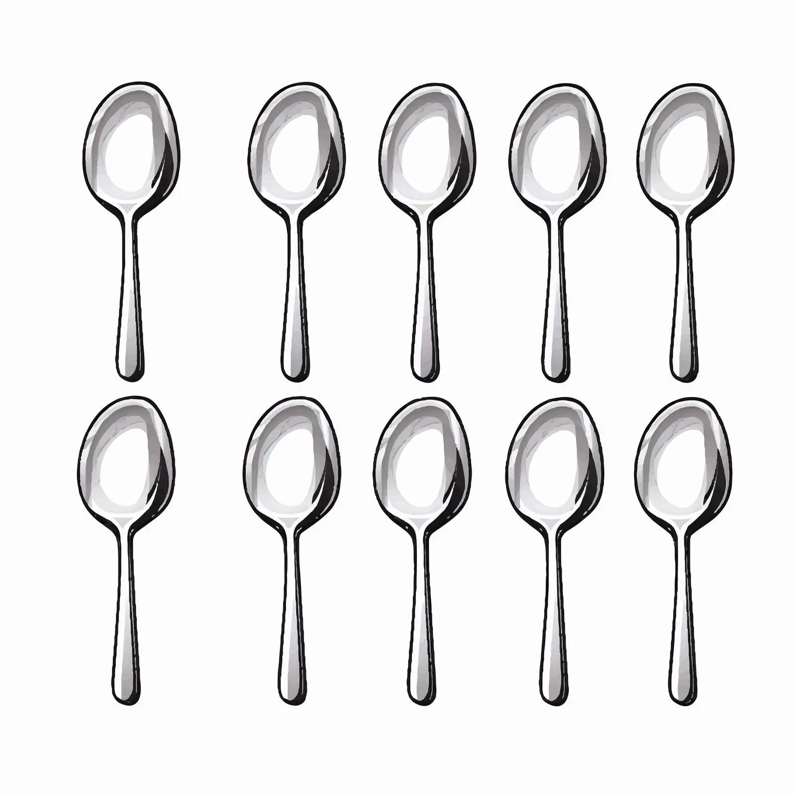 Spoon Line Vector Illustration on White Background — free download from Dotvec
