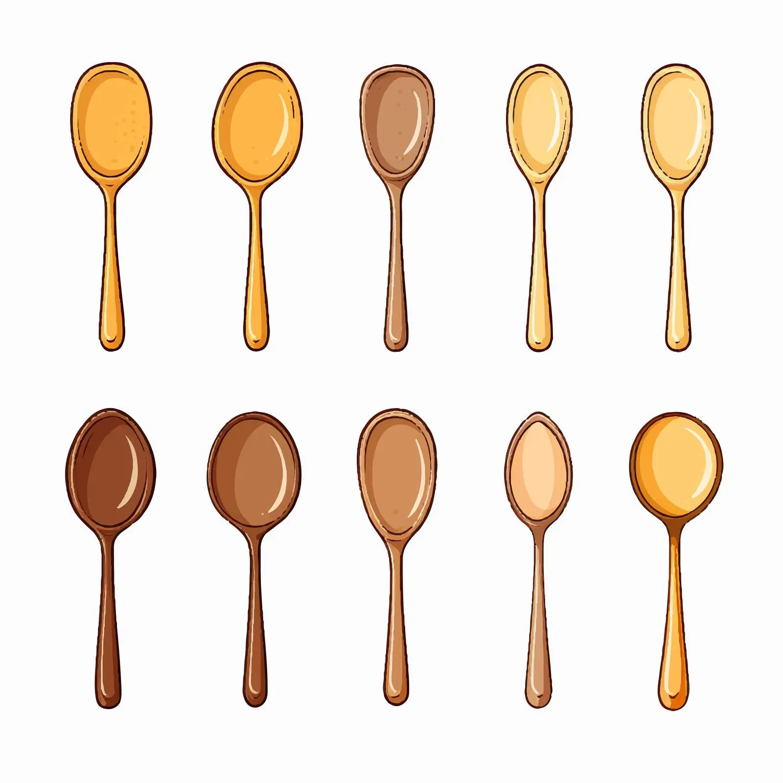 Line Art Spoon Vector Illustration on White Background — free download from Dotvec