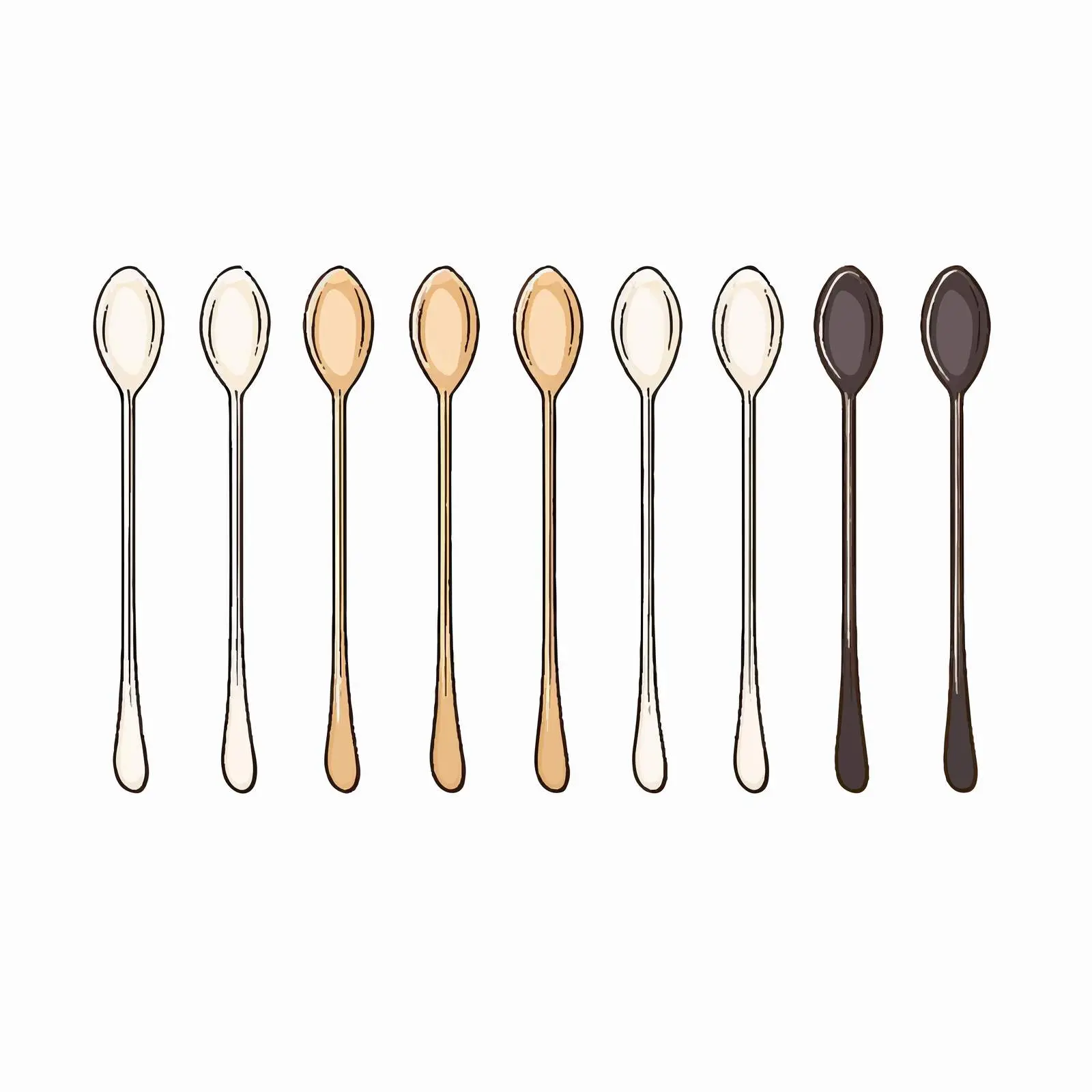 Spoon Line Vector Illustration on White Background — free download from Dotvec