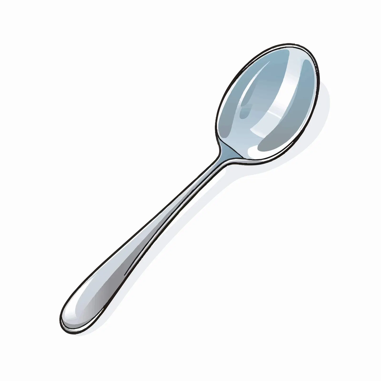 Spoon Line Vector Illustration on White Background — free download from Dotvec