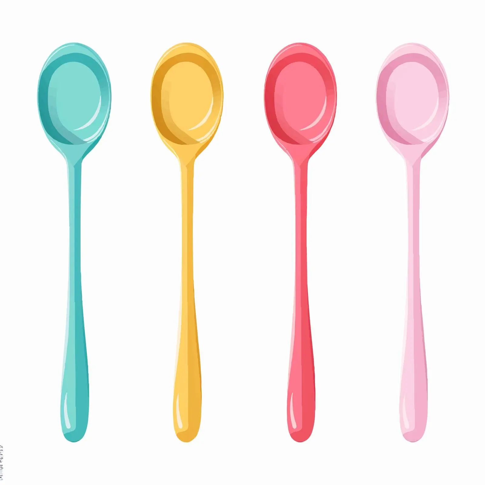 Top View Spoon Vector Illustration on White Background – free culinary tool image from Dotvec