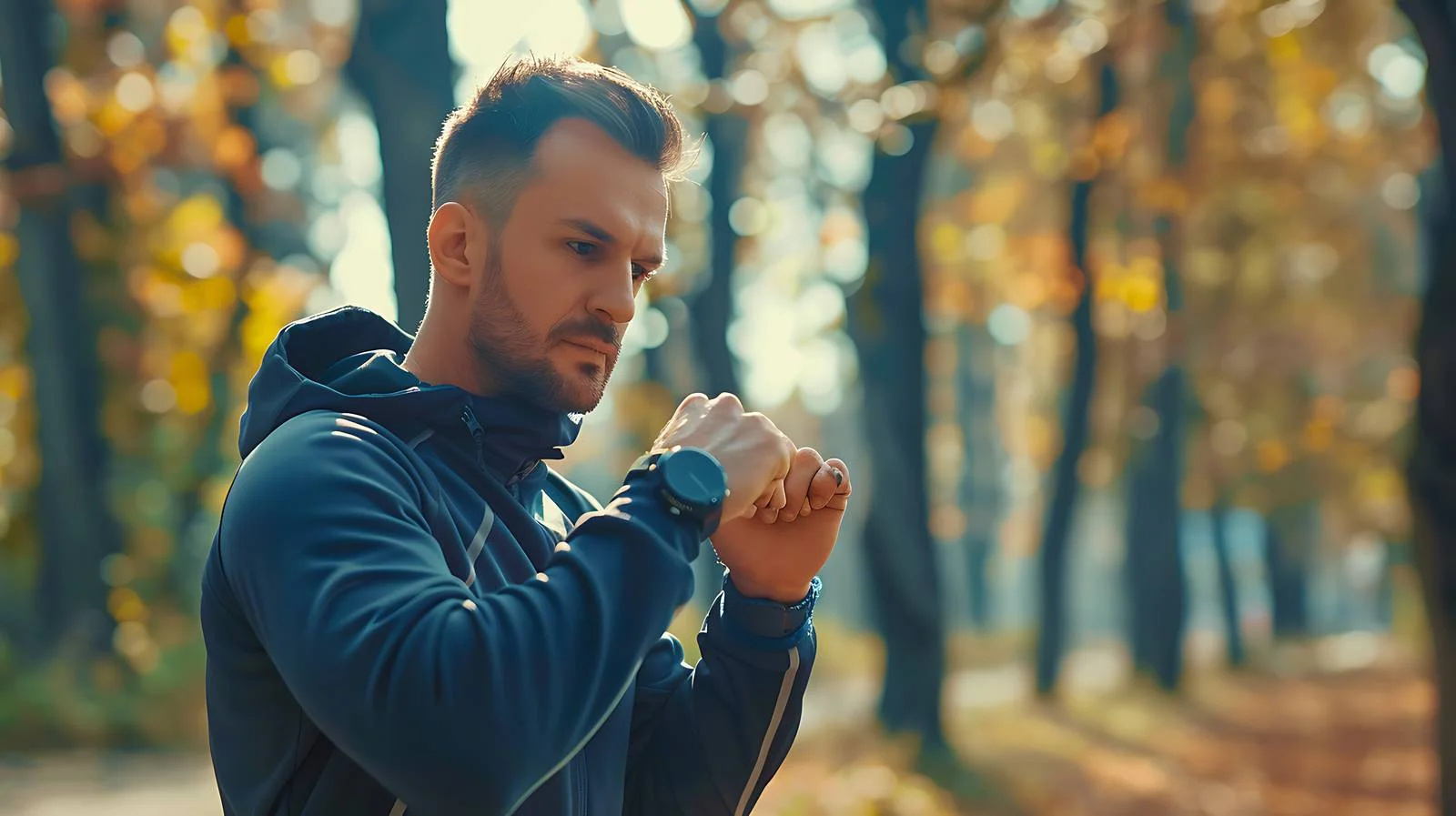 Sport Man Monitoring Smartwatch During Training – free checking image from Dotvec