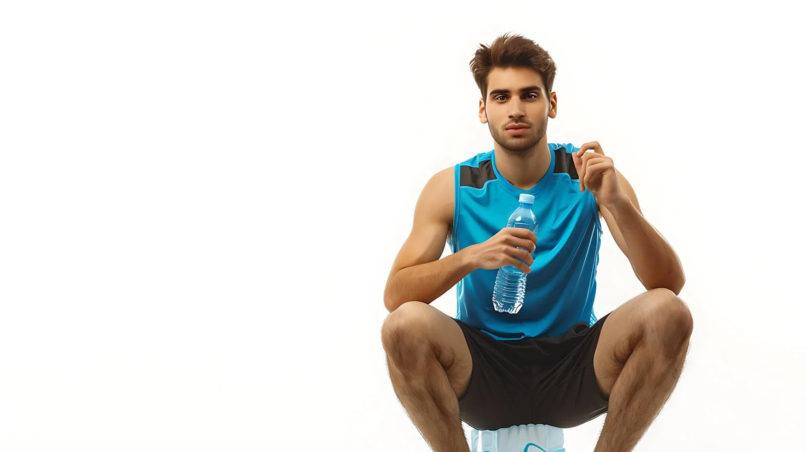 Athlete Resting Holding Water Bottle — free download from Dotvec