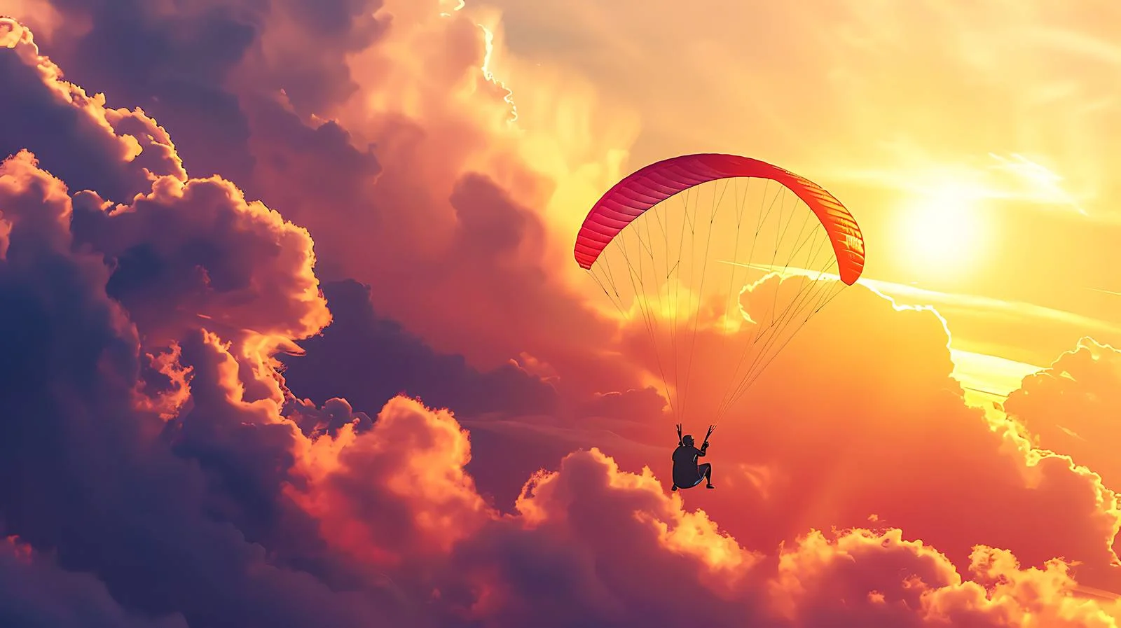 Sport Paramotor Sunset Sky Flight — free download from Dotvec