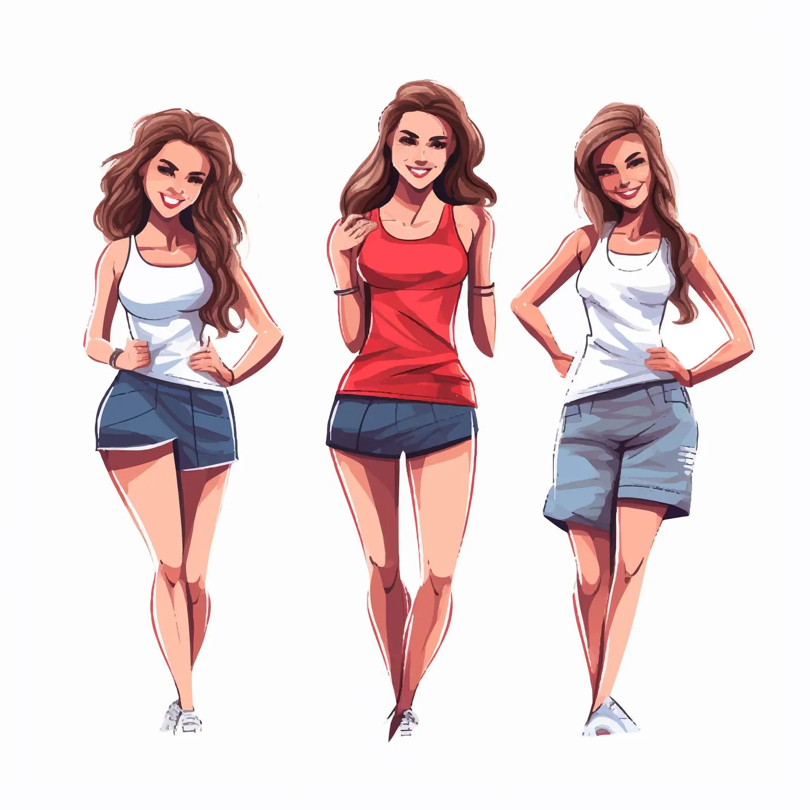 Diverse Girls in Fitness Attire Exercising – free strength image from Dotvec