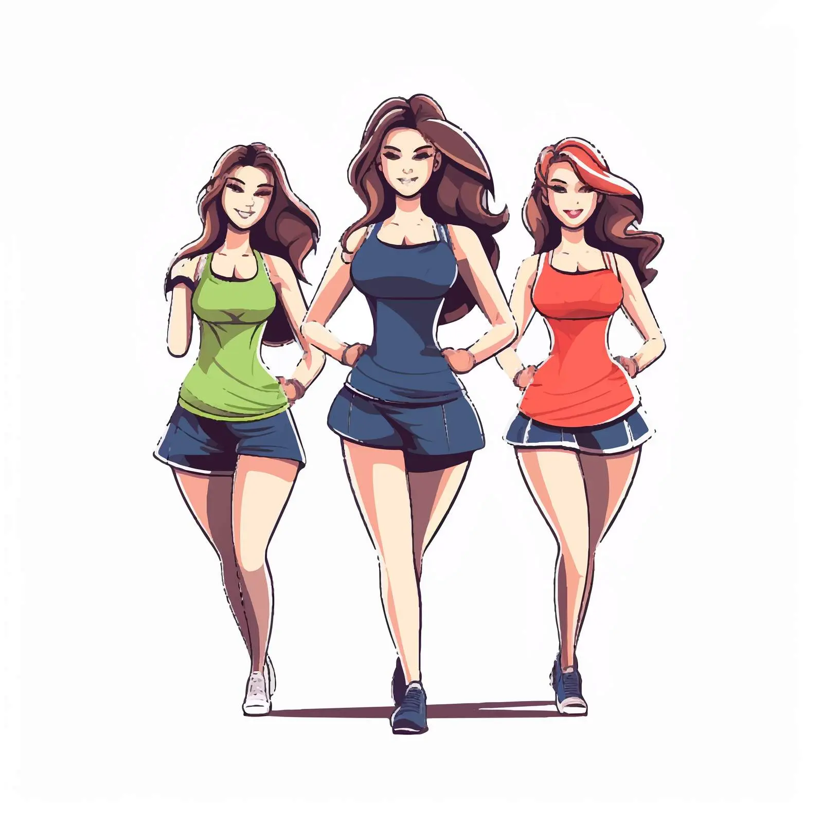 Active Girls in Fitness Suits Doing Sports — free download from Dotvec