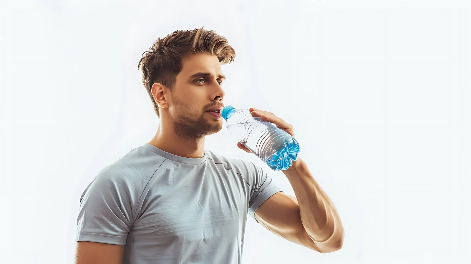 Active Man Drinking Water Bottle Image — free download from Dotvec