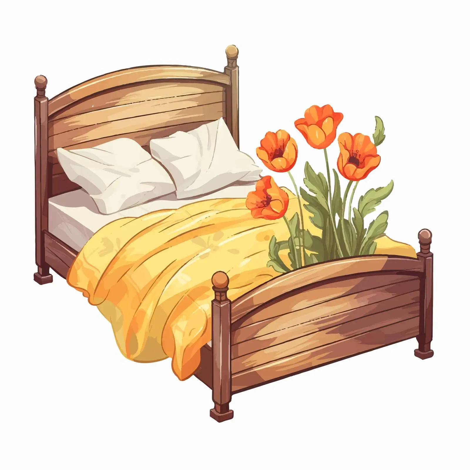 Cartoon Spring Bed Vector Illustration — free download from Dotvec