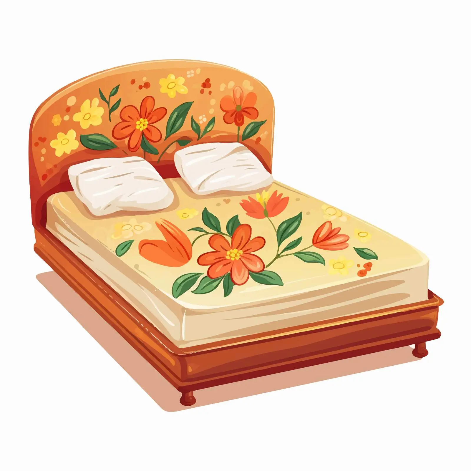 Spring Bed Cartoon Vector Illustration — free download from Dotvec