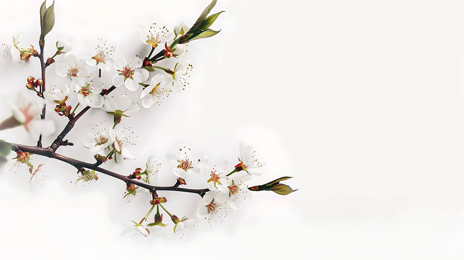 Ethereal Cherry Plum Blossom Branch Abstract — free download from Dotvec