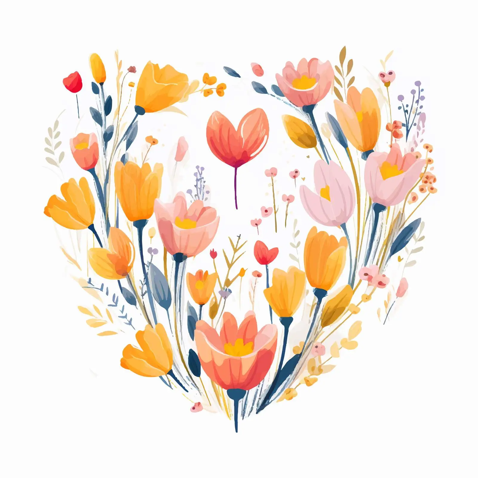 Spring Floral Greeting Card with Love — free download from Dotvec