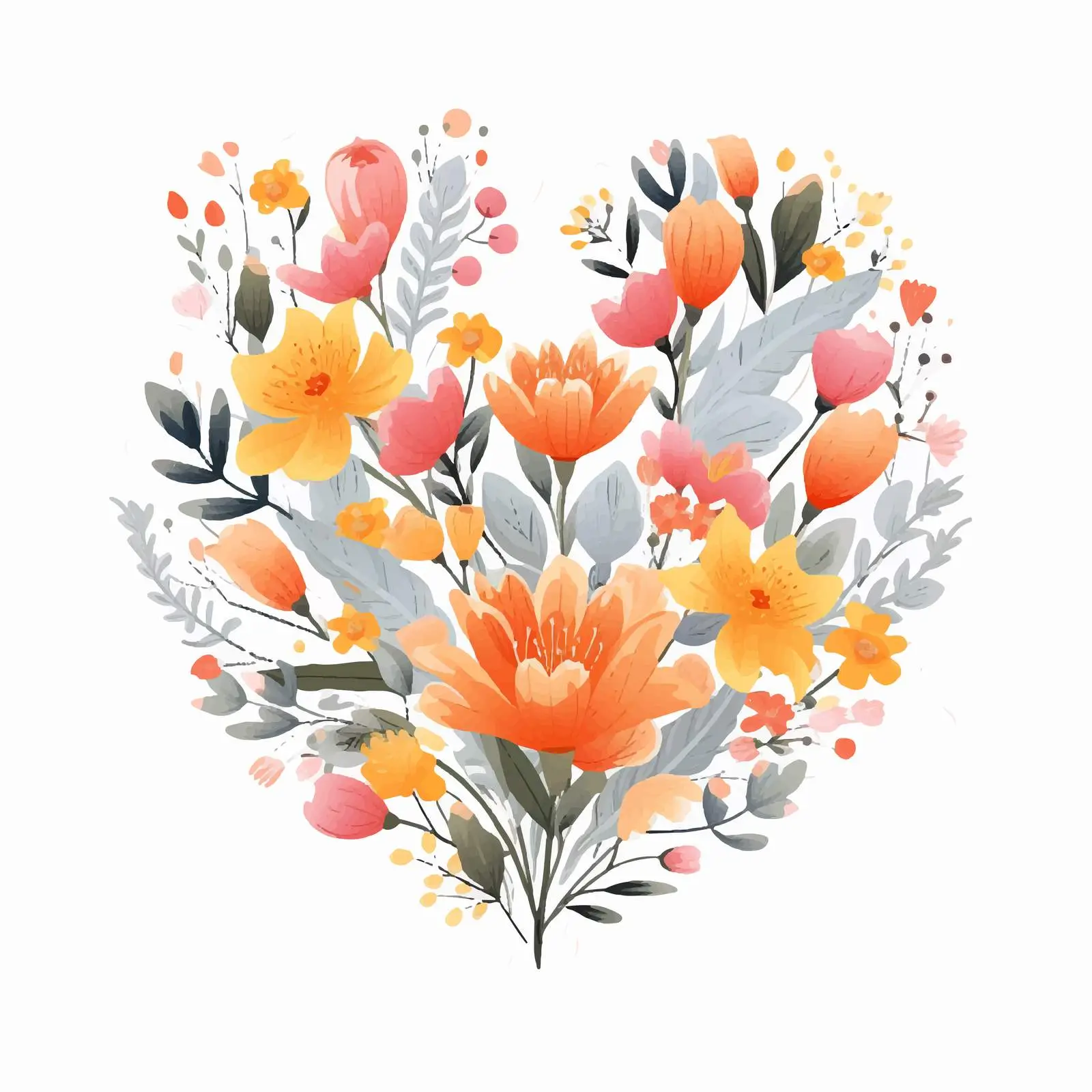 Spring Floral Greeting Card with Love — free download from Dotvec