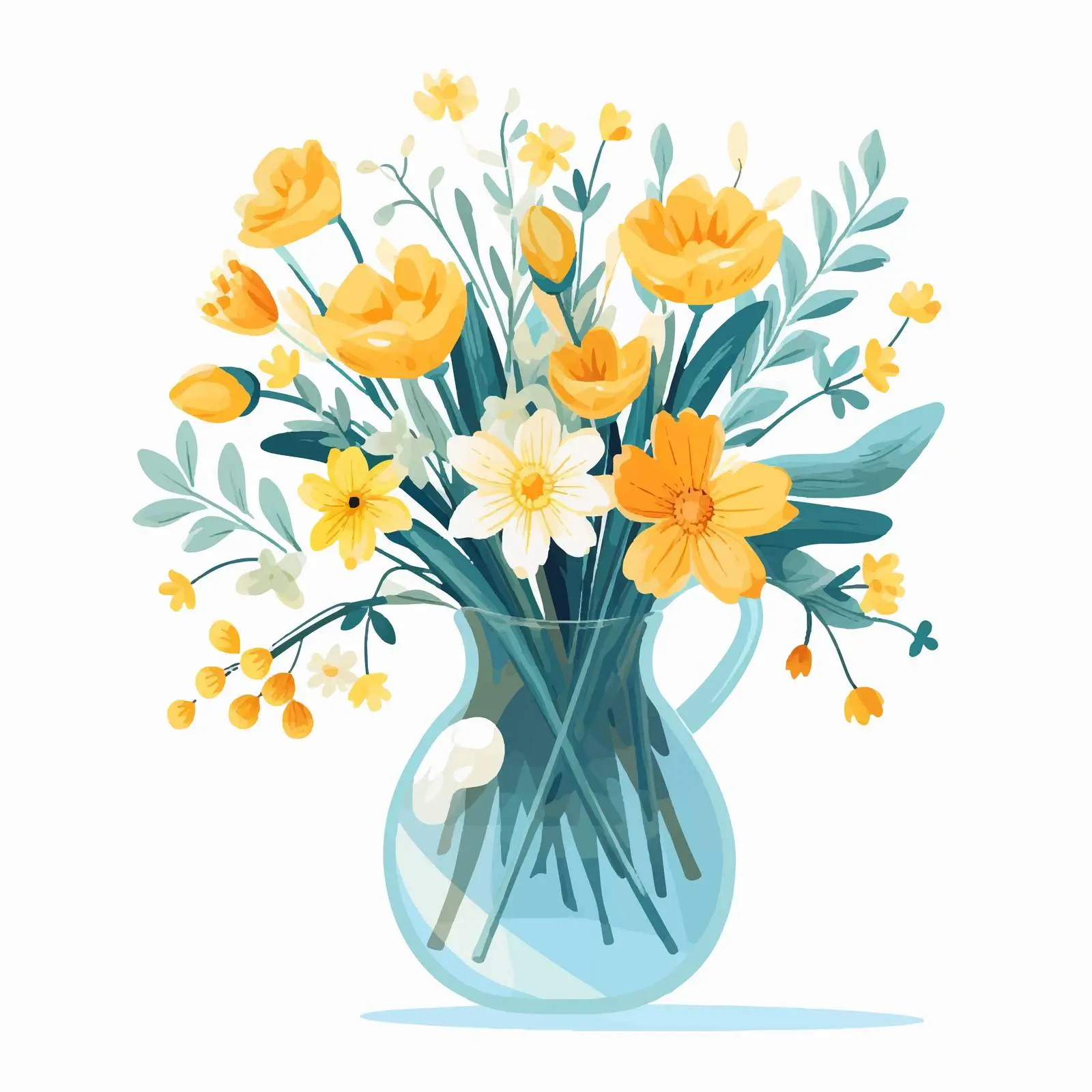 Spring Flower Bouquet in Glass Vase — free download from Dotvec