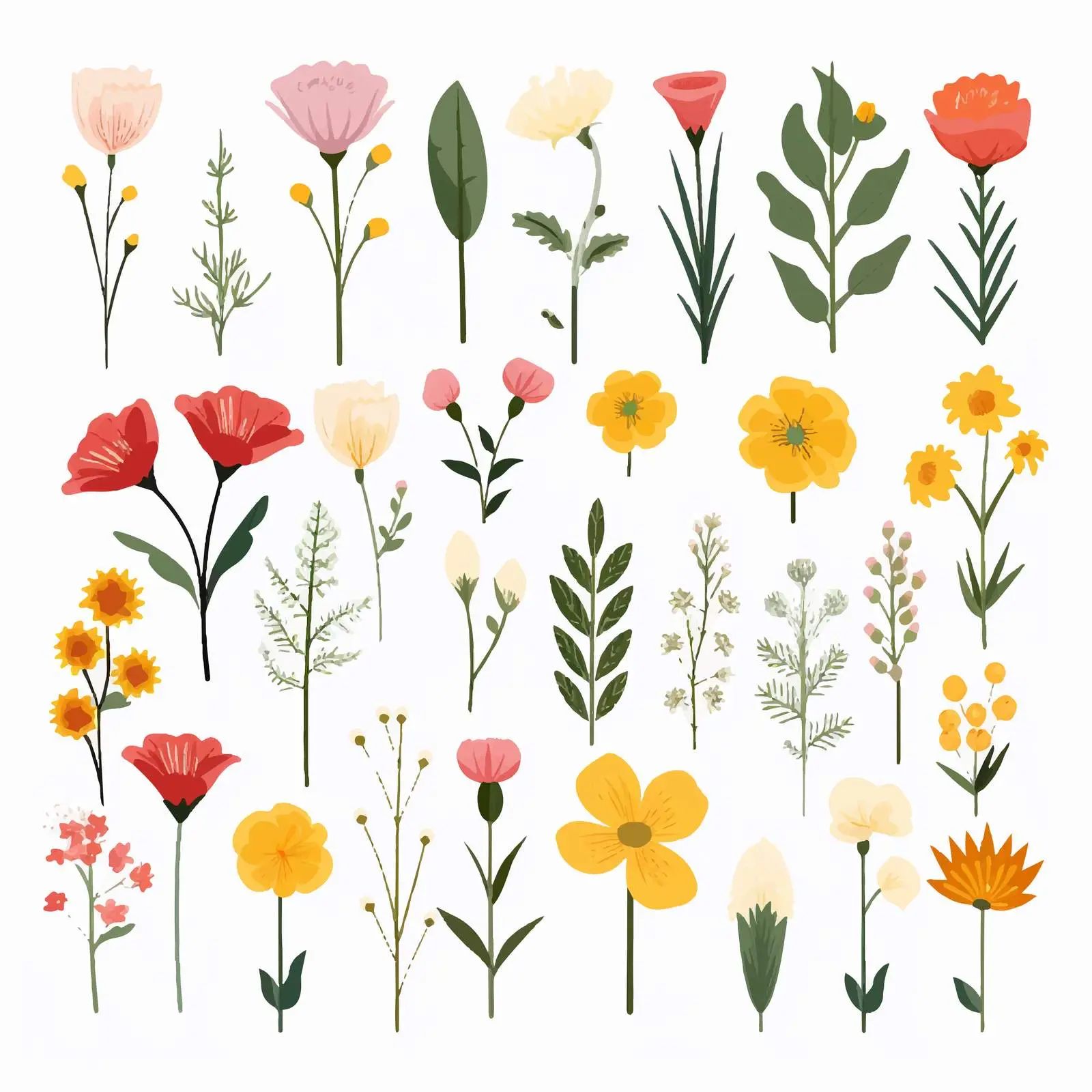Delicate Spring Flowers in a Meadow Landscape — free download from Dotvec