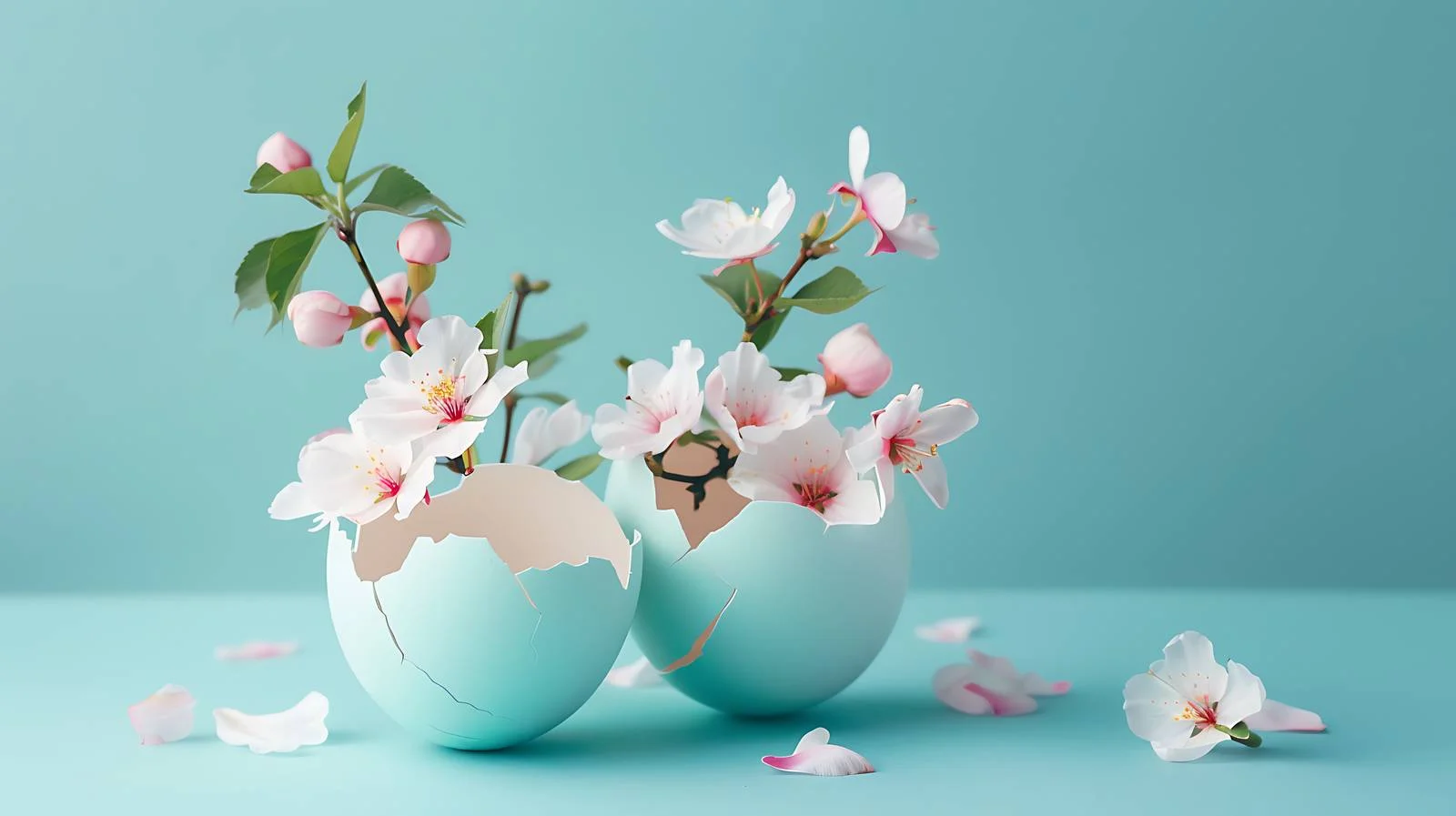 Spring Flowers in Cracked Eggshell — free download from Dotvec