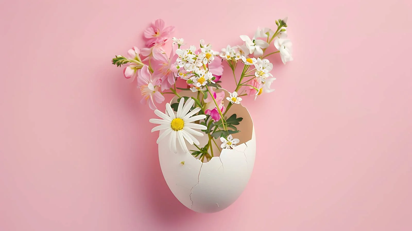 Spring Flowers in Cracked Eggshell — free download from Dotvec