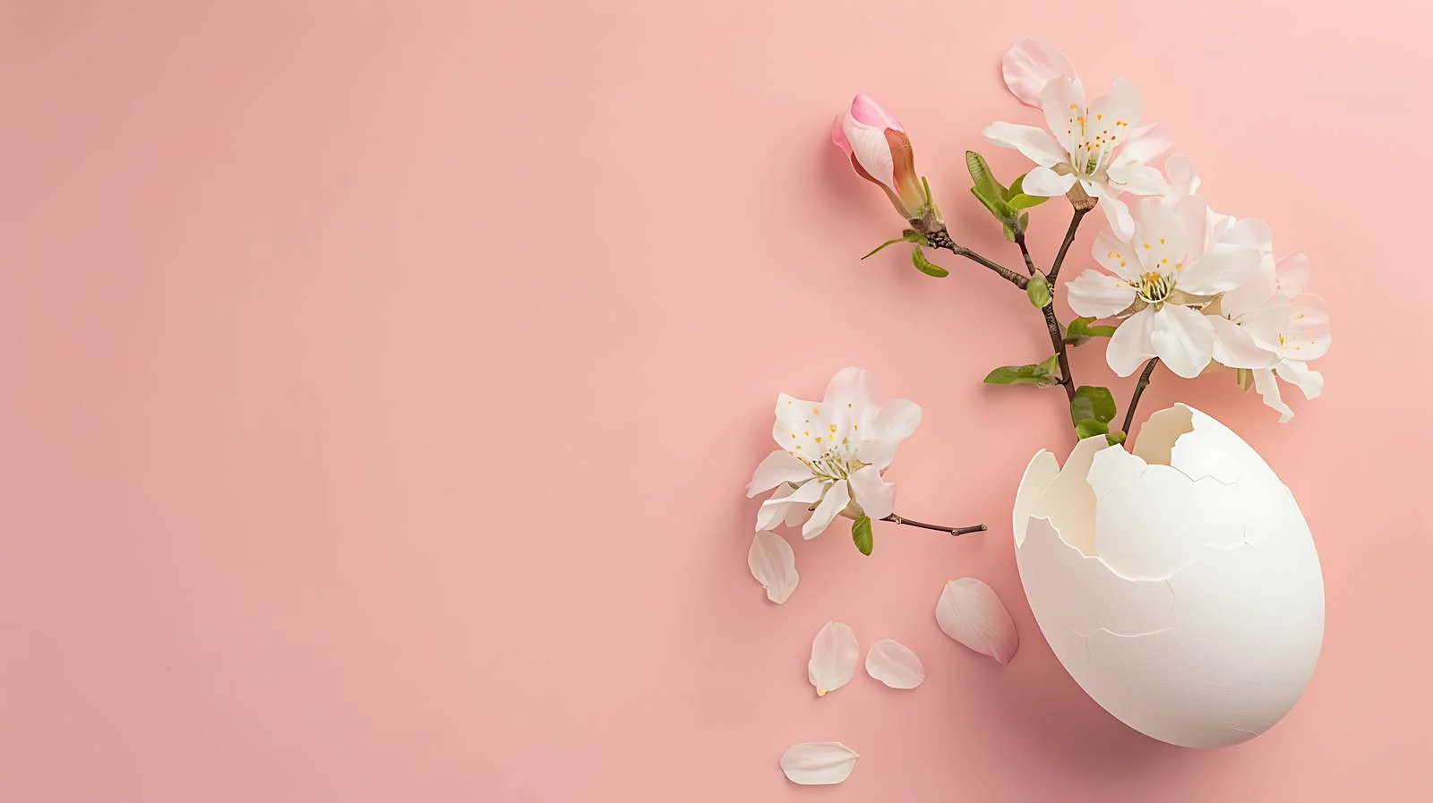 Spring Flowers in Cracked Eggshell — free download from Dotvec