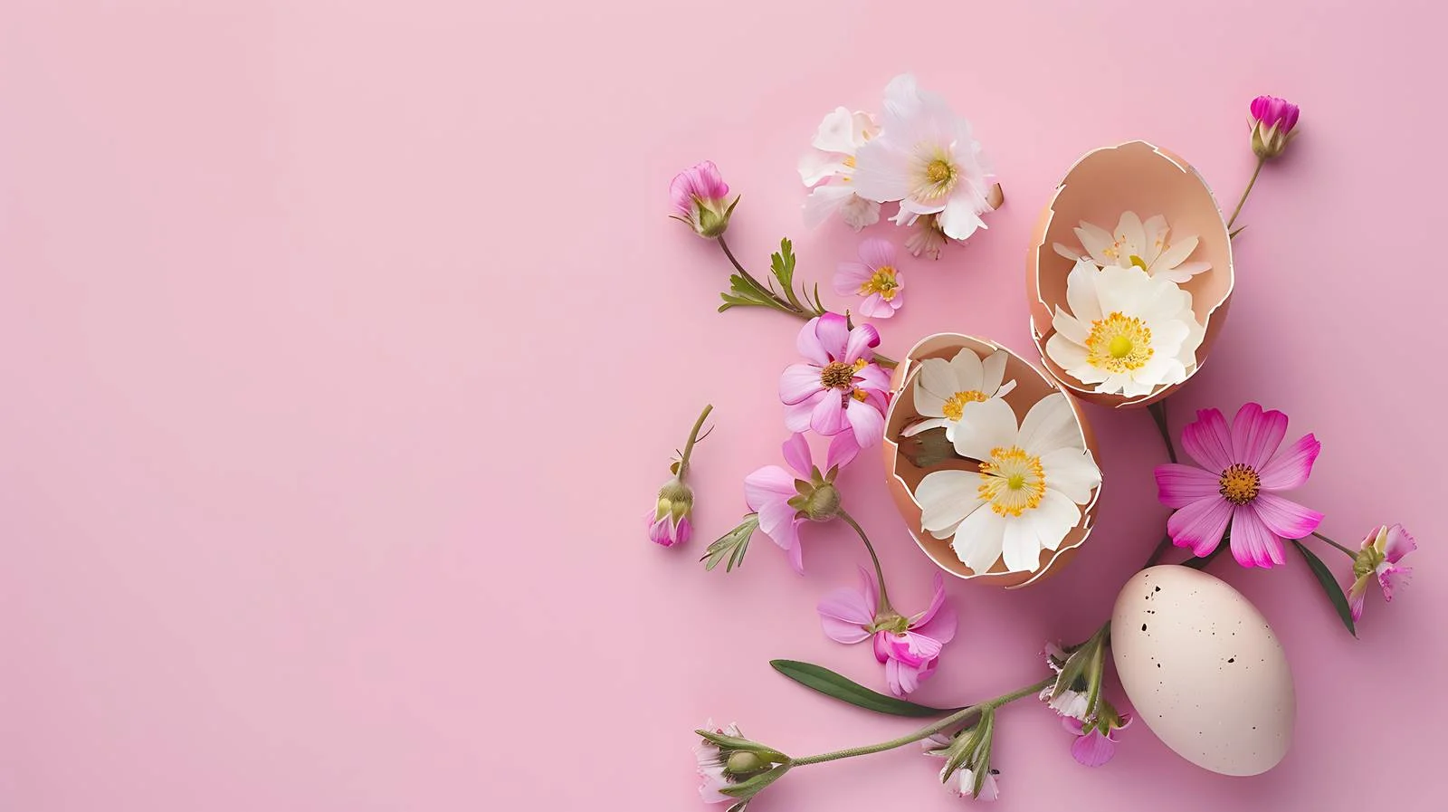 Spring Floral Eggshell Easter Decoration — free download from Dotvec