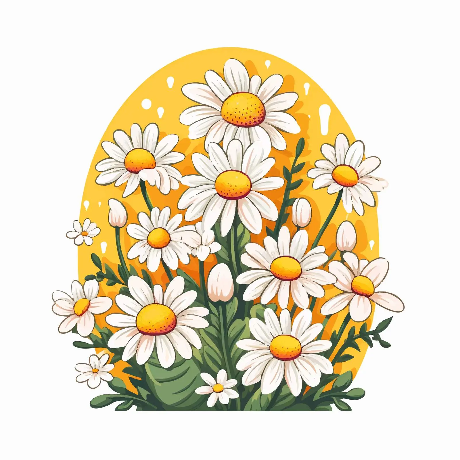 Chic Chamomile Spring Nail Design Vector — free download from Dotvec
