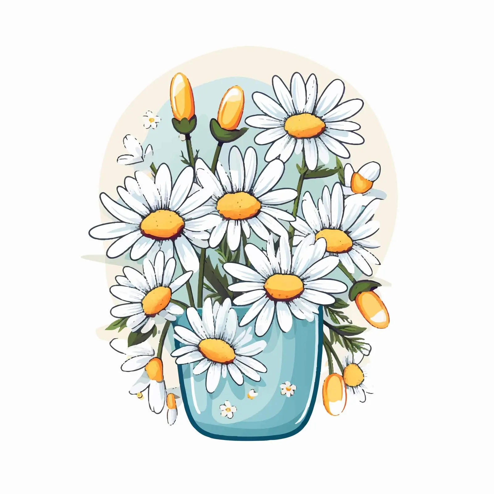 Spring Chamomile Manicure Trendy Nail Design — free download from Dotvec