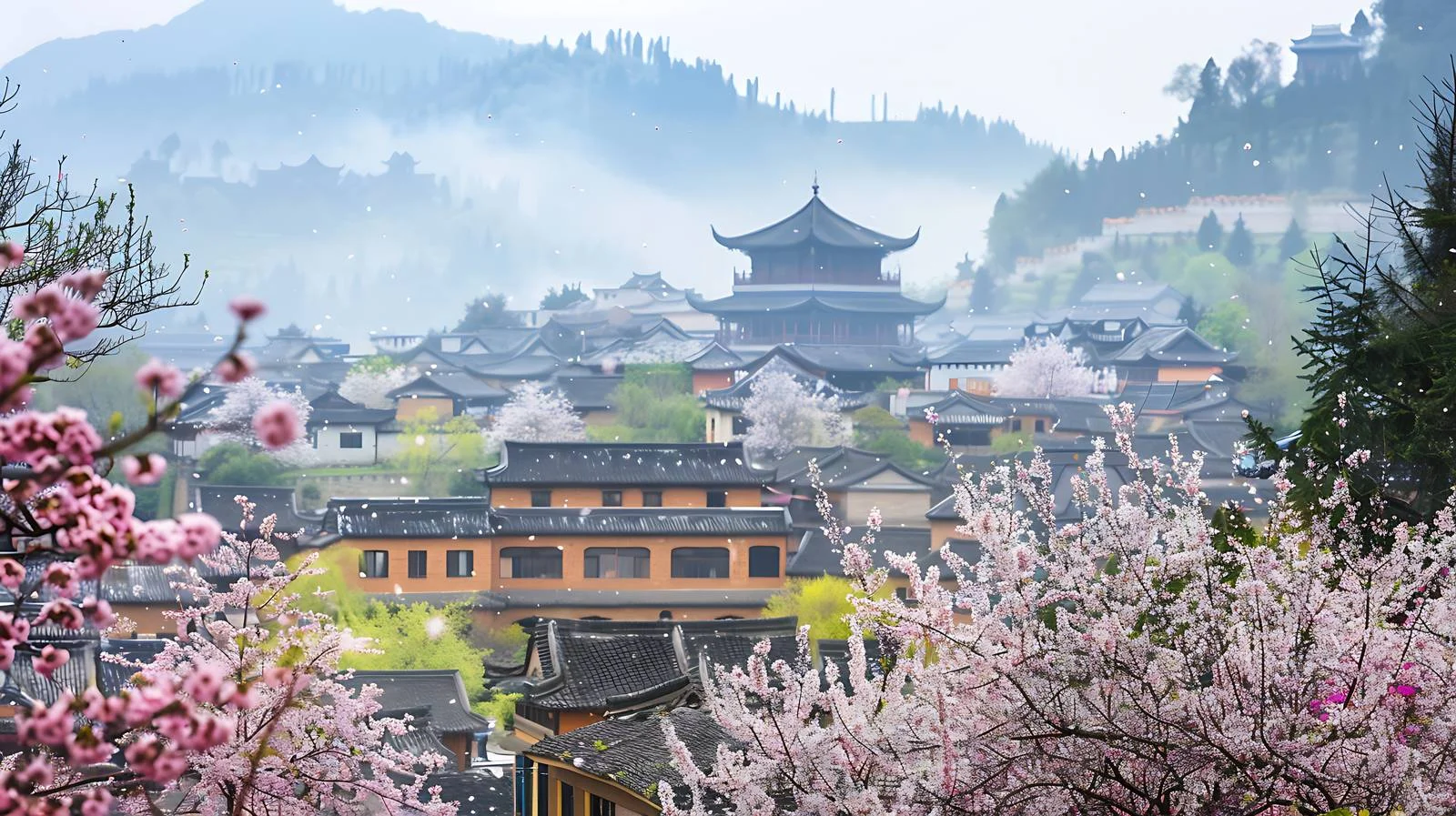 Vibrant Spring Views in Hanzhong Shaanxi — free download from Dotvec