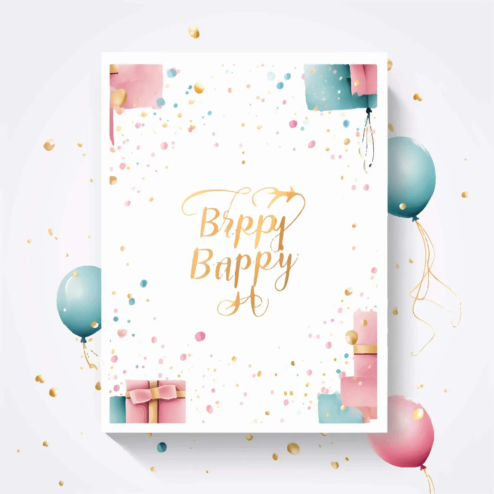 Happy Birthday Square Greeting Card Template — free download from Dotvec