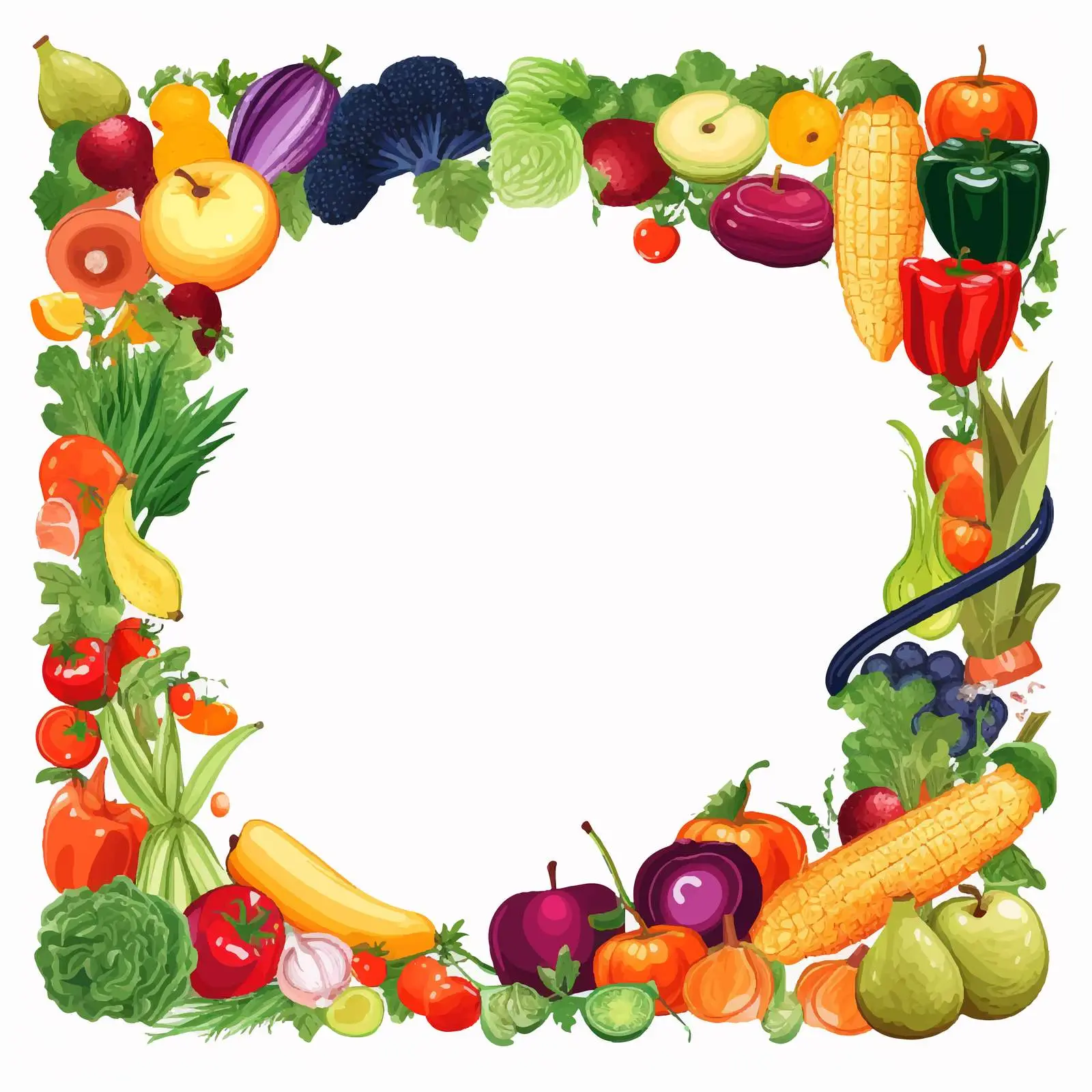 Healthy Food Vector Background with Framed Design — free download from Dotvec